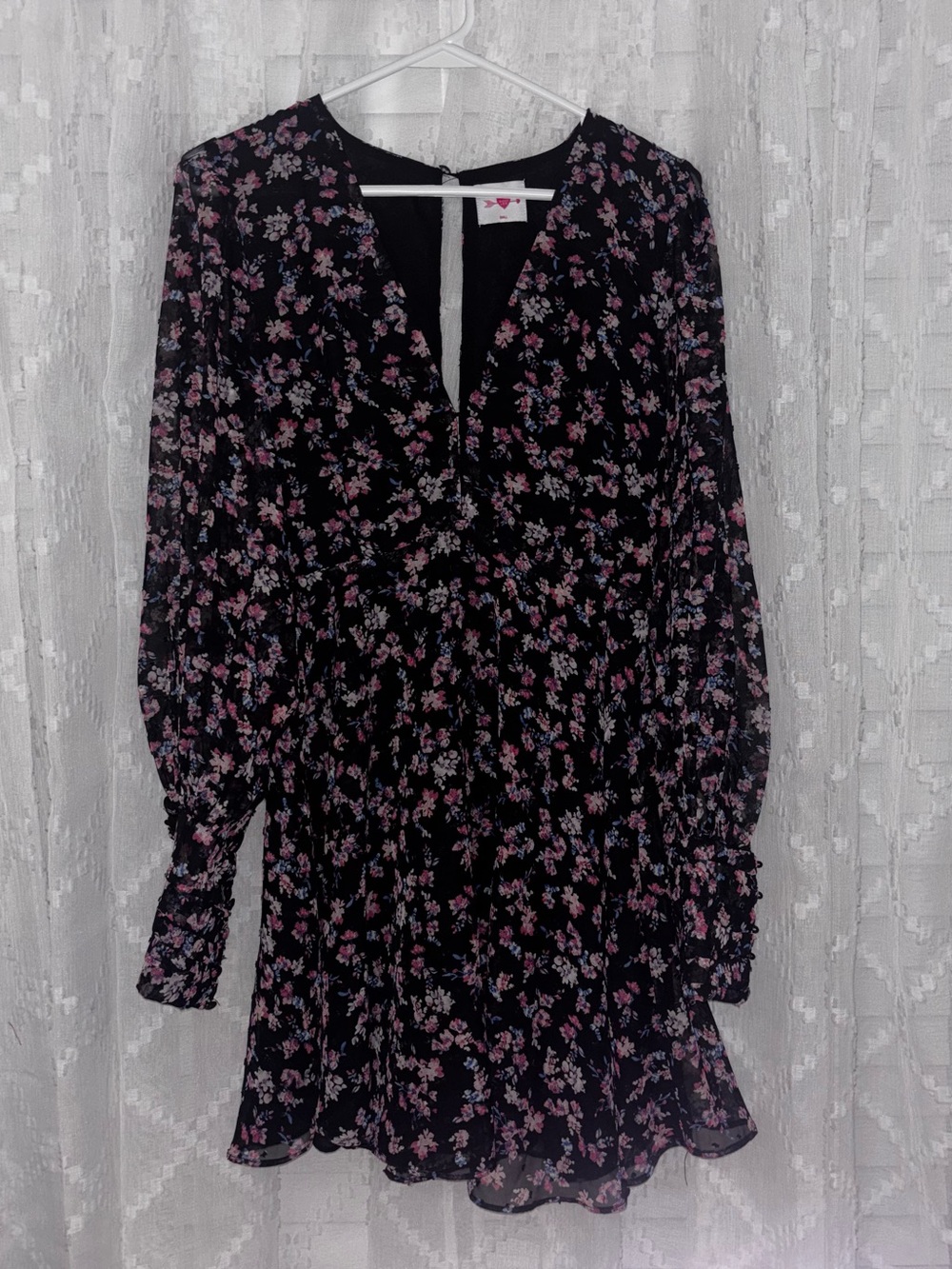 Buddy Love Black Floral Long Sleeve V-Neck Dress
